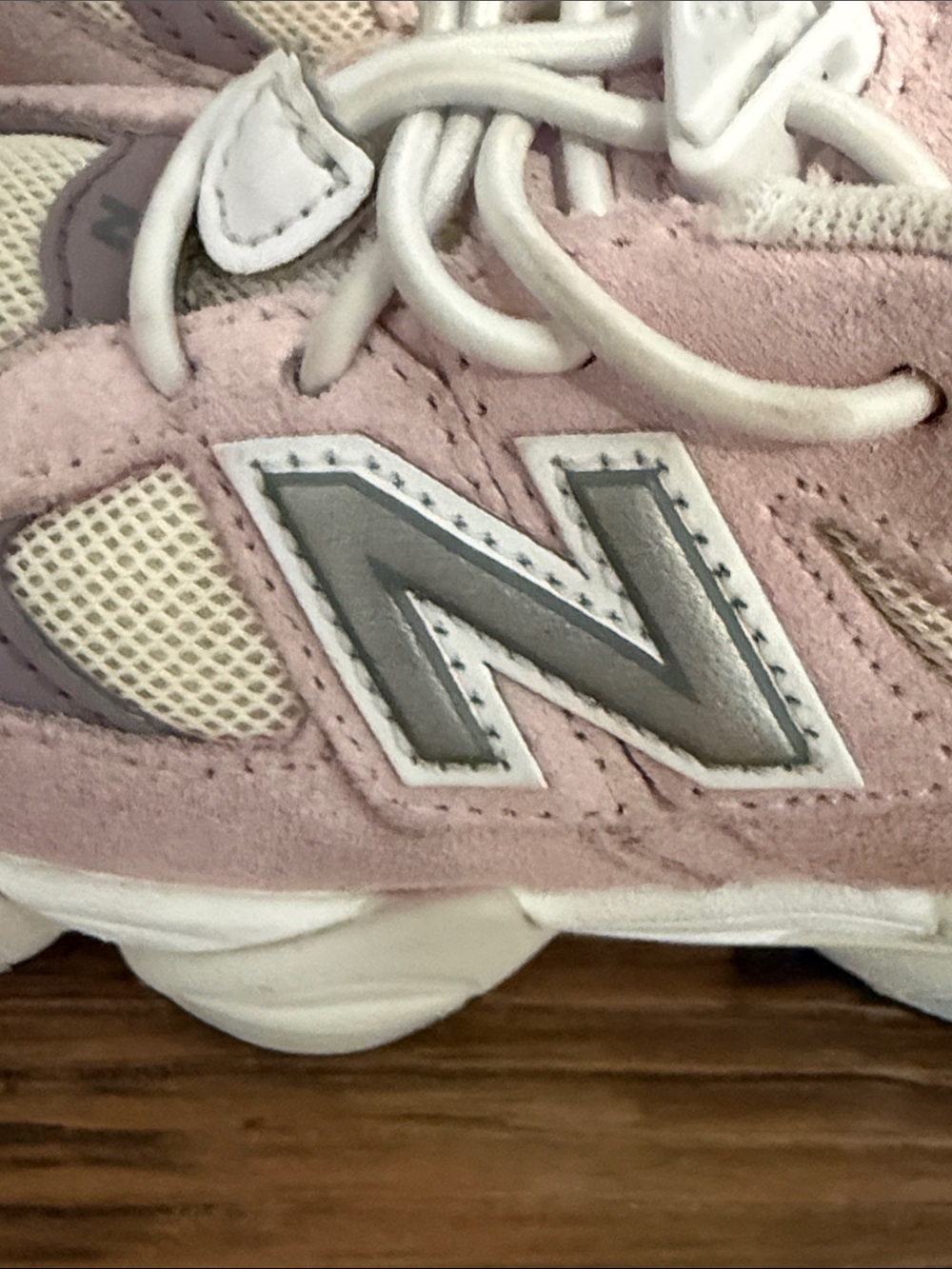 New Balance Kids Pastel Pink and White Athletic Sneakers - Picture 6 of 9